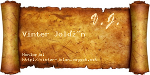 Vinter Jolán névjegykártya