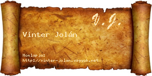 Vinter Jolán névjegykártya